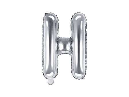Balon foliowy Litera "H", 35cm, srebrny
